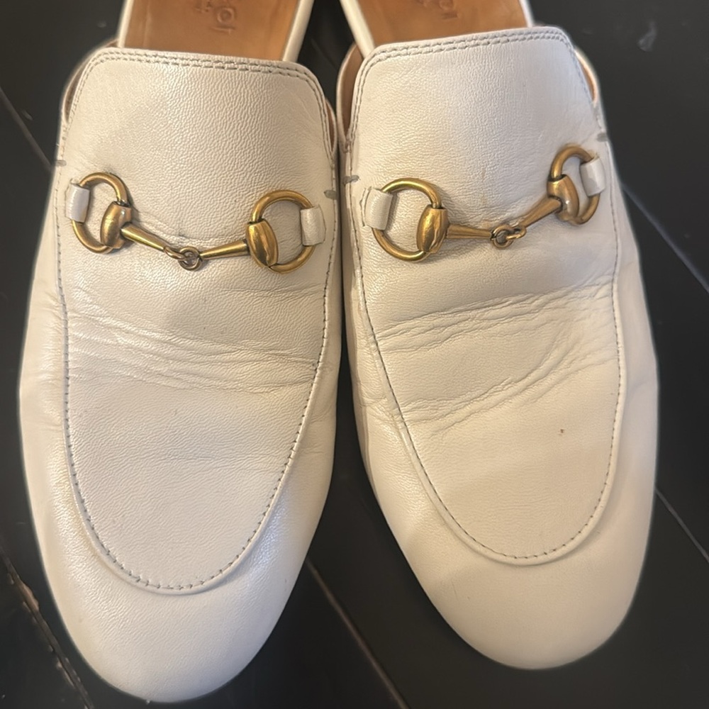 Gucci Princetown mules- white and gold - Picture 7 of 9